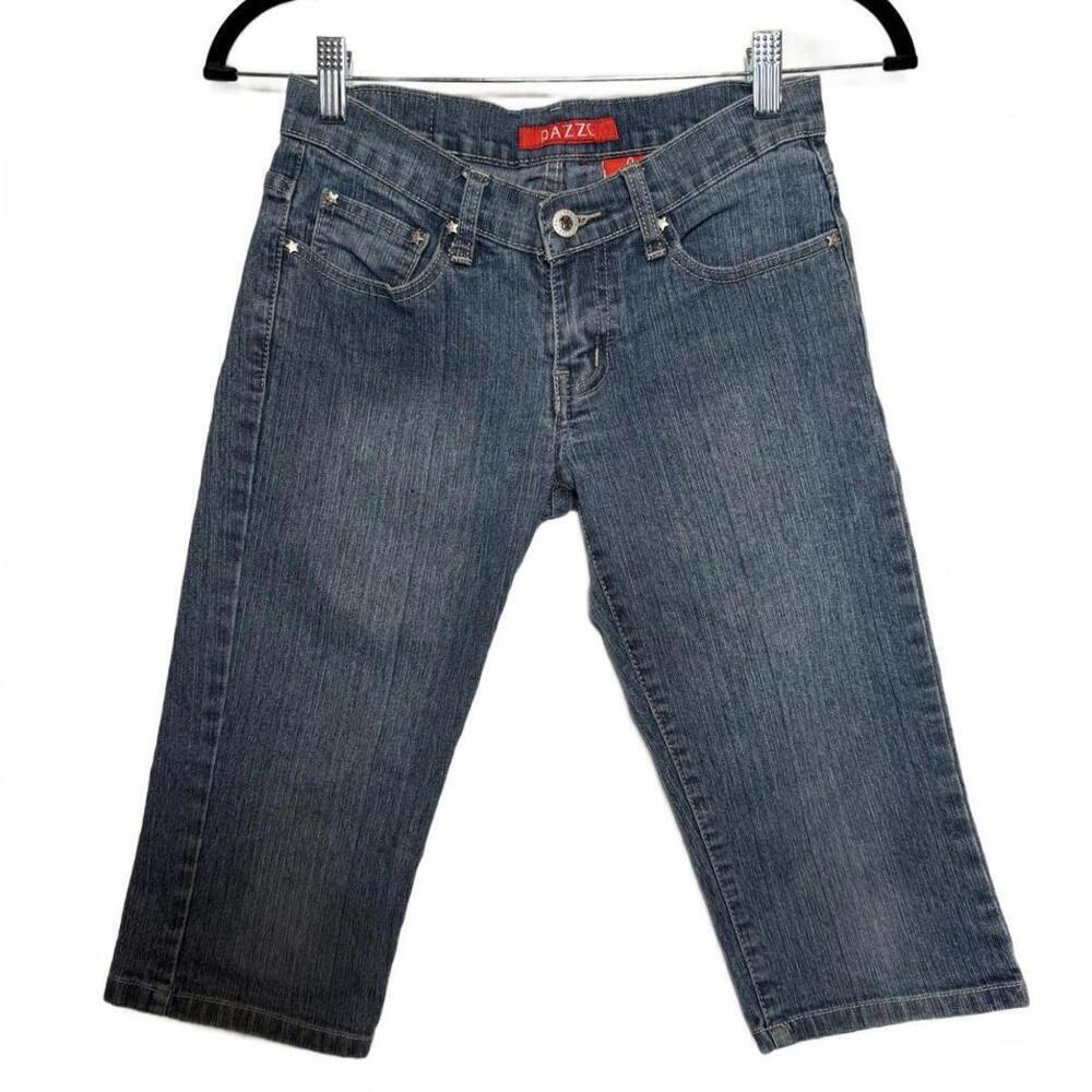 Vintage Y2K Soft Grunge Denim Studded‎ Capri Jeans